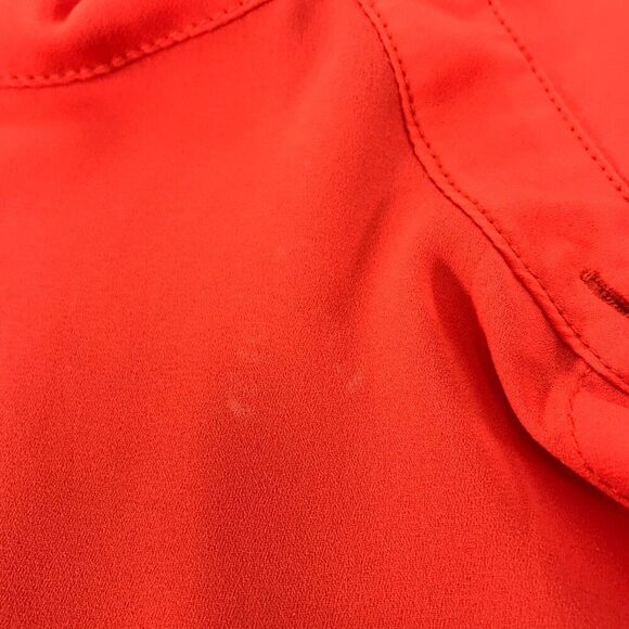 Torrid Lizzie Georgette Button-Up Long Sleeve Shirt Women's Plus 1/1X Orange - Picture 13 of 13